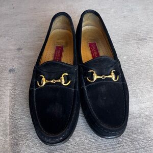 Cole Haan Black Loafers with Gold Accents 9.5